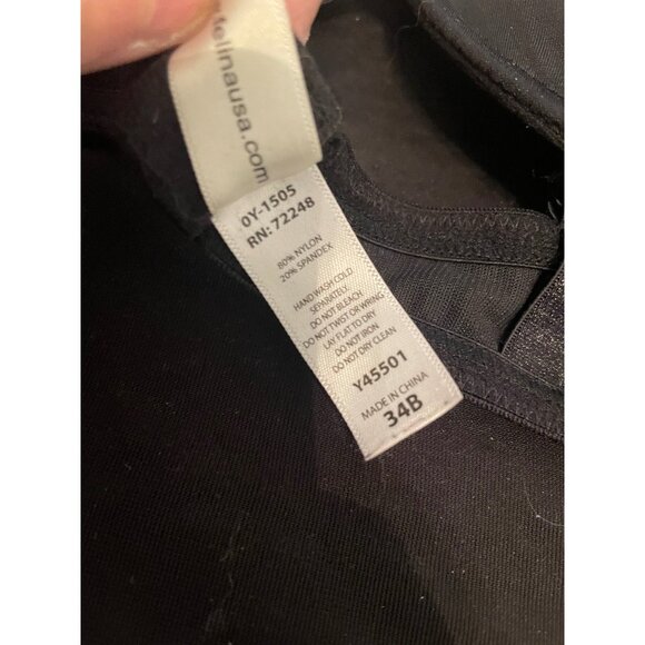 Black Felina Padded Underwired Adjust Bra with Gold Ornament Back Close Sz 34B - Picture 8 of 8